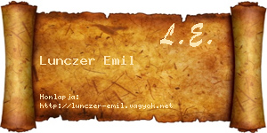 Lunczer Emil névjegykártya